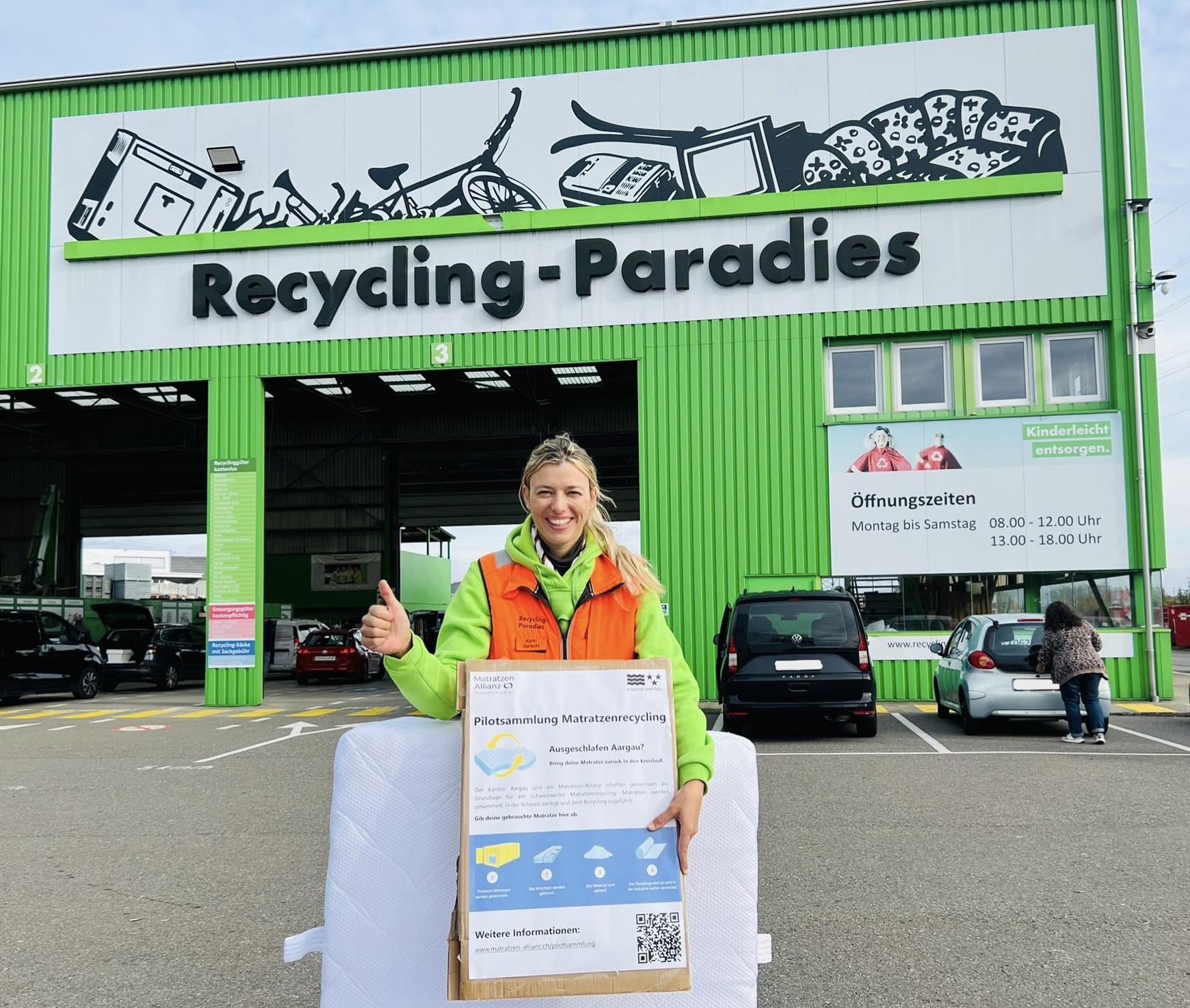 Ein Pilotprojekt zur Wiederverwertung: Am Standort im Aargau werden alte Matratzen gesammelt und in ihre Bestandteile zerlegt. (zvg)