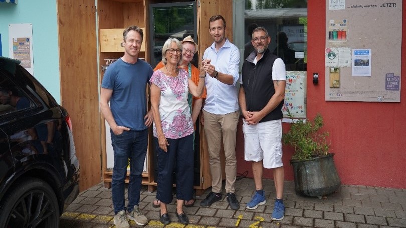 Von Links: Mathias Spicher mit Renate und Judith von transition, Severin Erkelenz und Mischa Klaus vom RCZU.