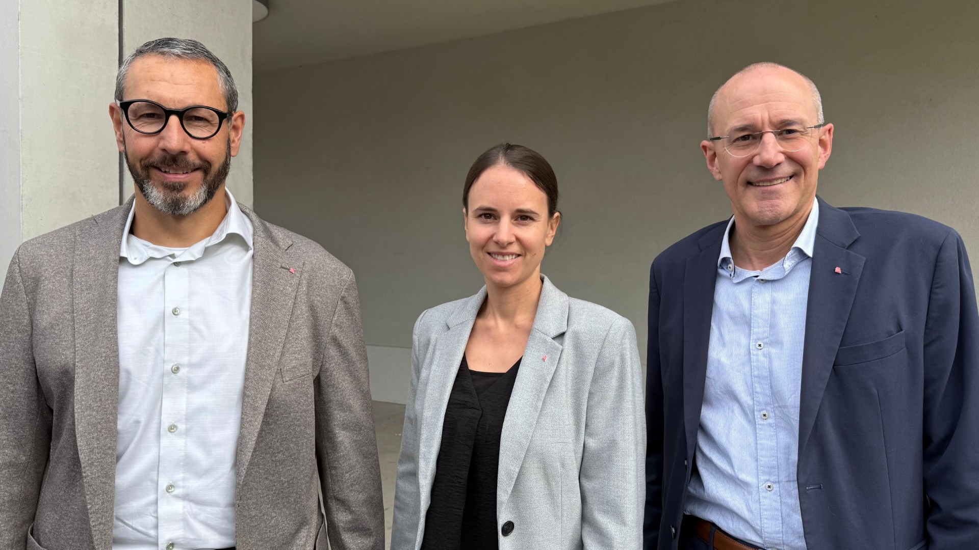 v.l.n.r.: Philipp Suter, Stadtschreiber, Anya Wernet, Stadtschreiber-Stv. und  Mark Eberli, Stadtpräsident