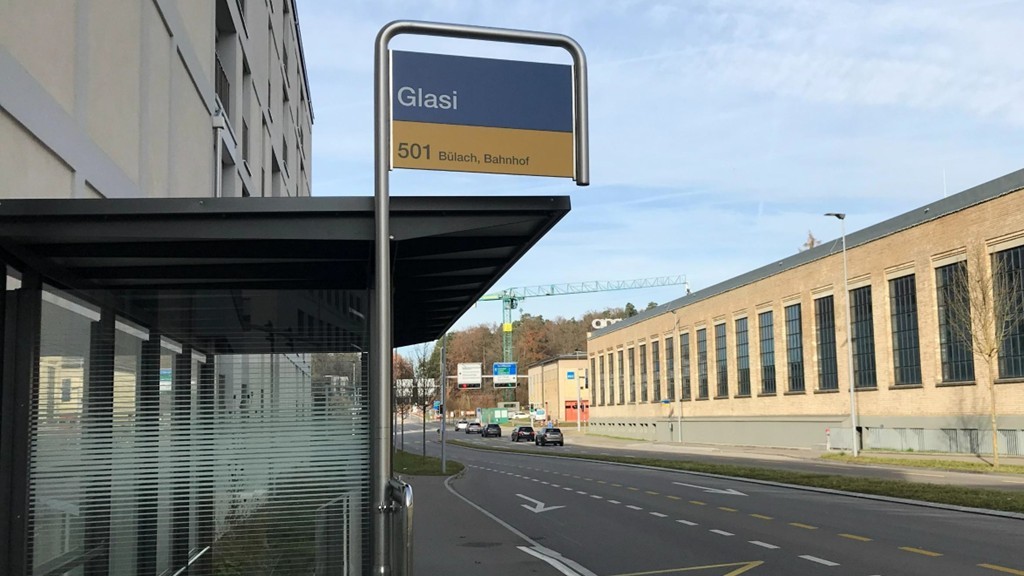 Neu in betrieb die Bushaltestelle Glasi.